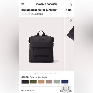 Dagne Dover Indi Neoprene Diaper Backpack Black Onyx Size Medium
